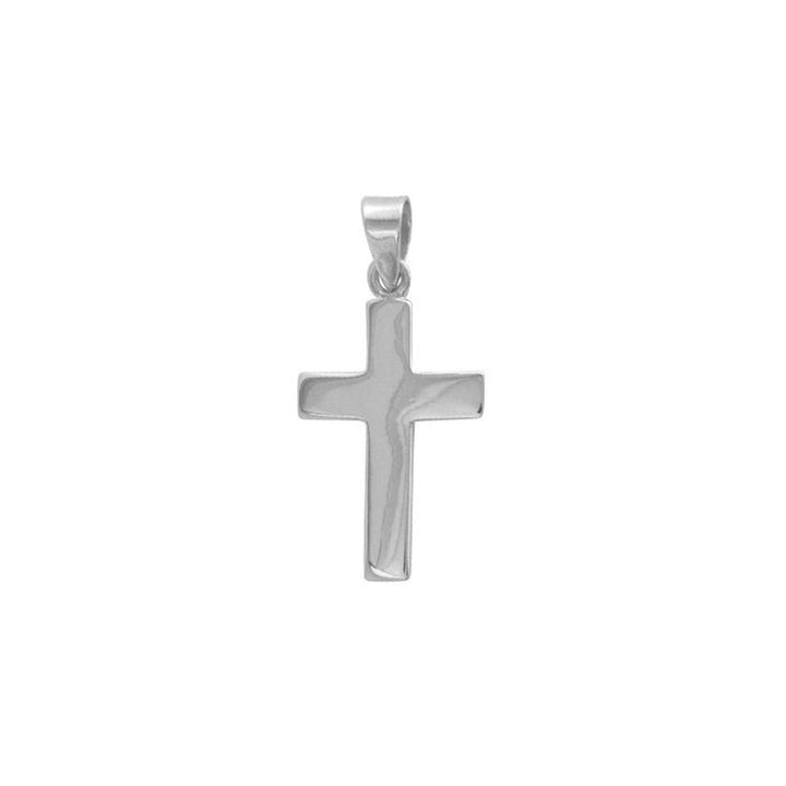 Polished Silver Flat Cross Pendant