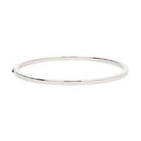 Hinged Oval Sterling Silver Bangle - Michael Jones Jeweller