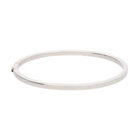 Hinged Oval Sterling Silver Bangle - Michael Jones Jeweller