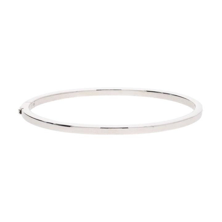 Hinged Oval Sterling Silver Bangle - Michael Jones Jeweller