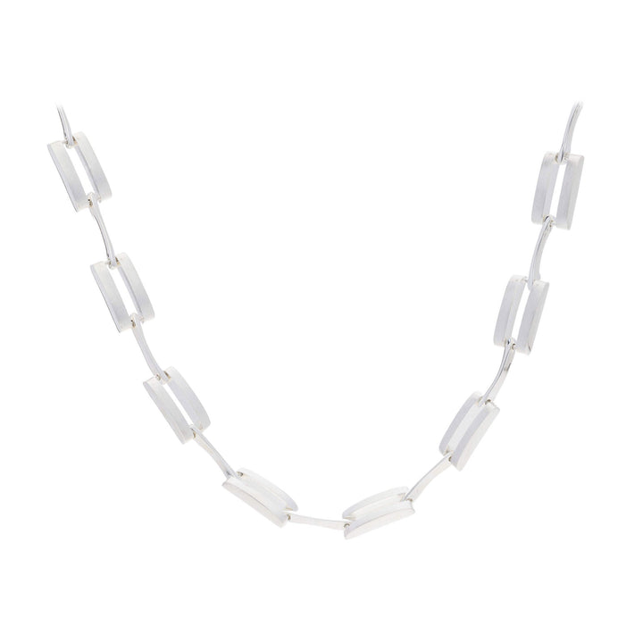 Curved Link Sterling Silver Necklace - Michael Jones Jeweller