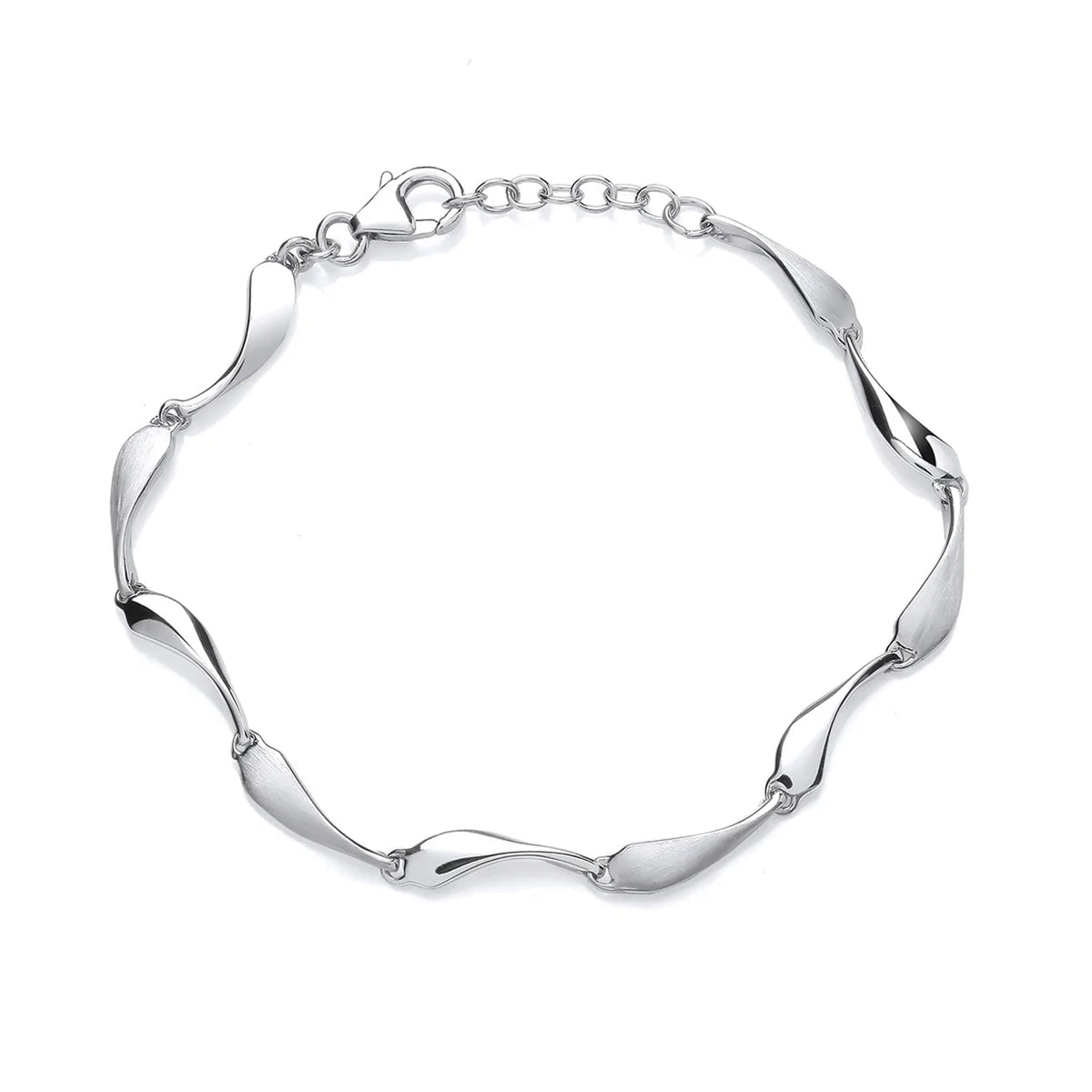 Silver Elongated Teardrop Linked Bracelet - Michael Jones Jeweller