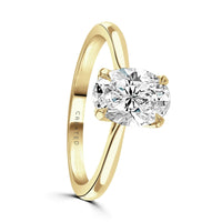 Brown & Newirth Created 1.53ct D VS1 Bloom Oval Cut Laboratory Grown Diamond 18ct Yellow Gold Ring