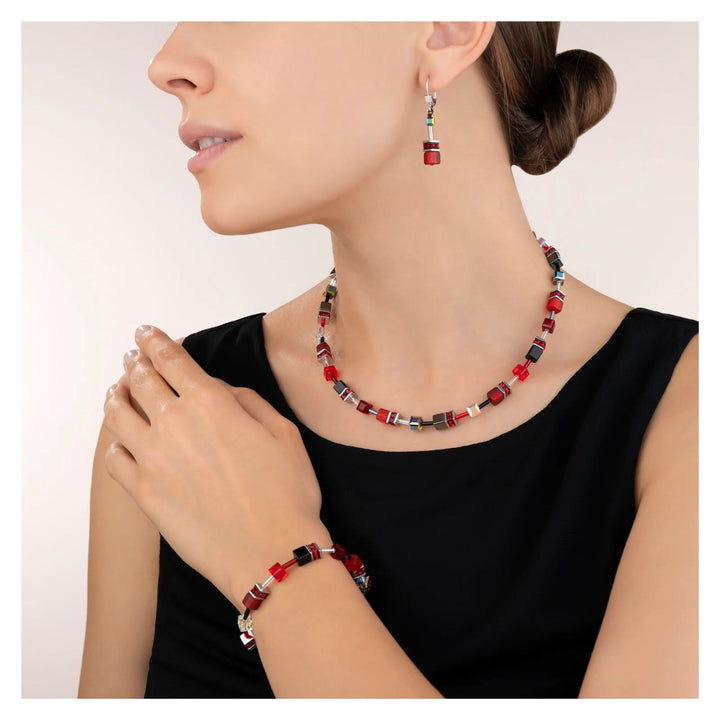 Coeur de Lion GeoCUBE® Drop Earrings Red - Michael Jones Jeweller