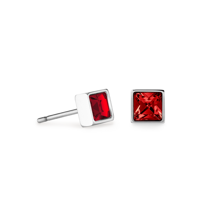 Coeur de Lion Brilliant Small Stud Earrings Red - Michael Jones Jeweller
