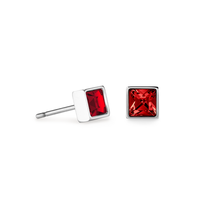 Coeur de Lion Brilliant Small Stud Earrings Red