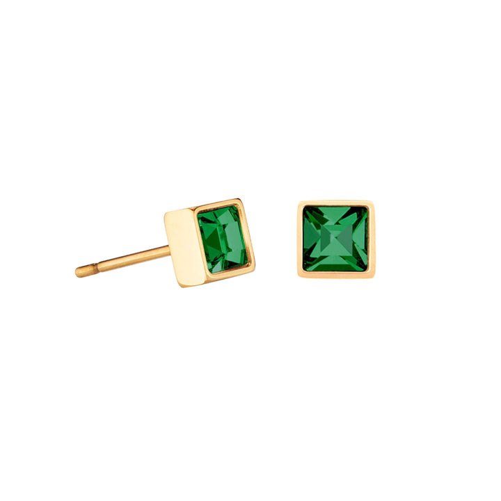 Coeur de Lion Brilliant Small Stud Earrings Dark Green