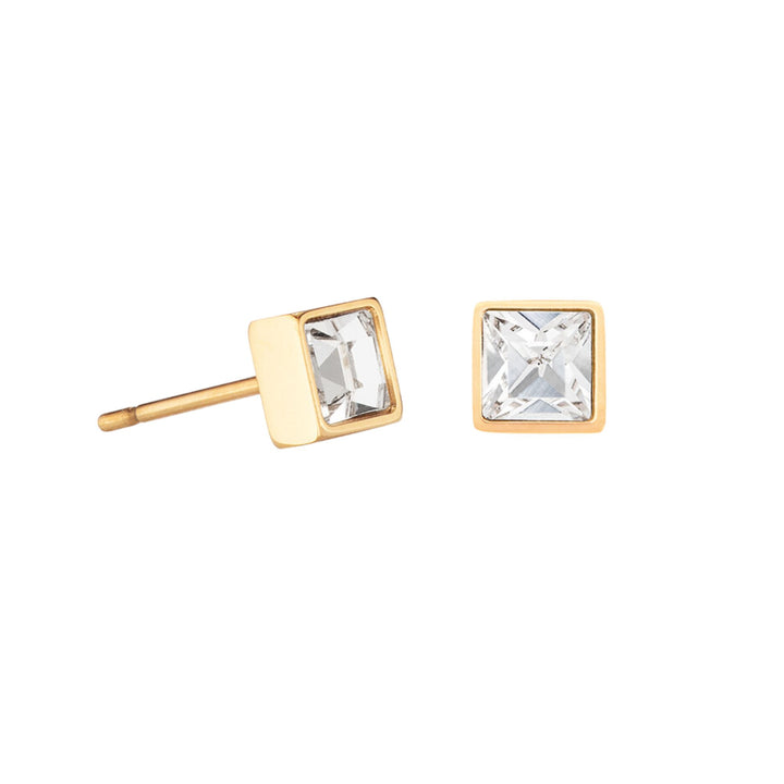 Coeur de Lion Brilliant Small Stud Earrings Gold Crystal