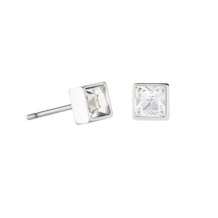 Coeur de Lion Brilliant Small Stud Earrings Silver Crystal