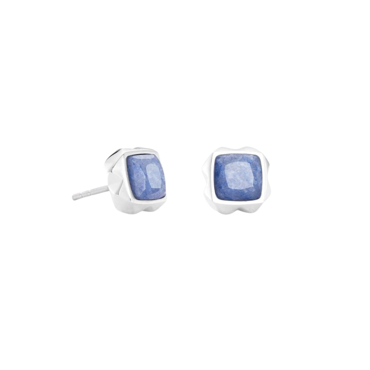 Coeur de Lion Spikes Square Stud Earrings Blue Aventurine - Michael Jones Jeweller