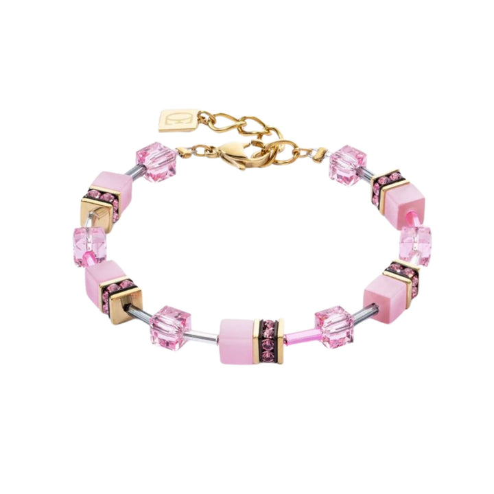 Coeur de Lion GeoCUBE® Iconic Mono Gold Bracelet Pink