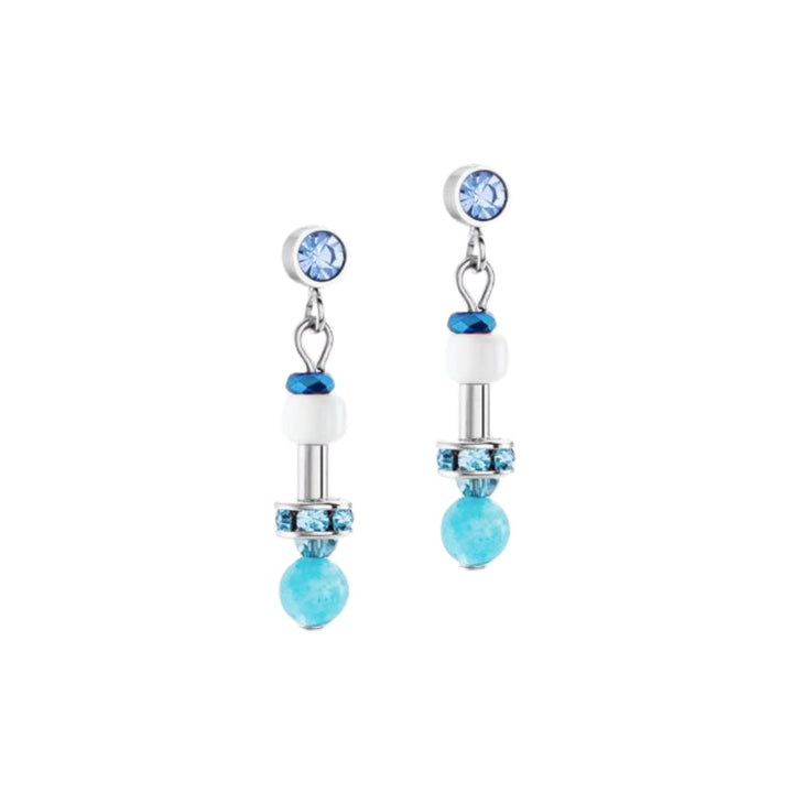 Coeur de Lion Earrings Princess Spheres Mix Turquoise - Michael Jones Jeweller