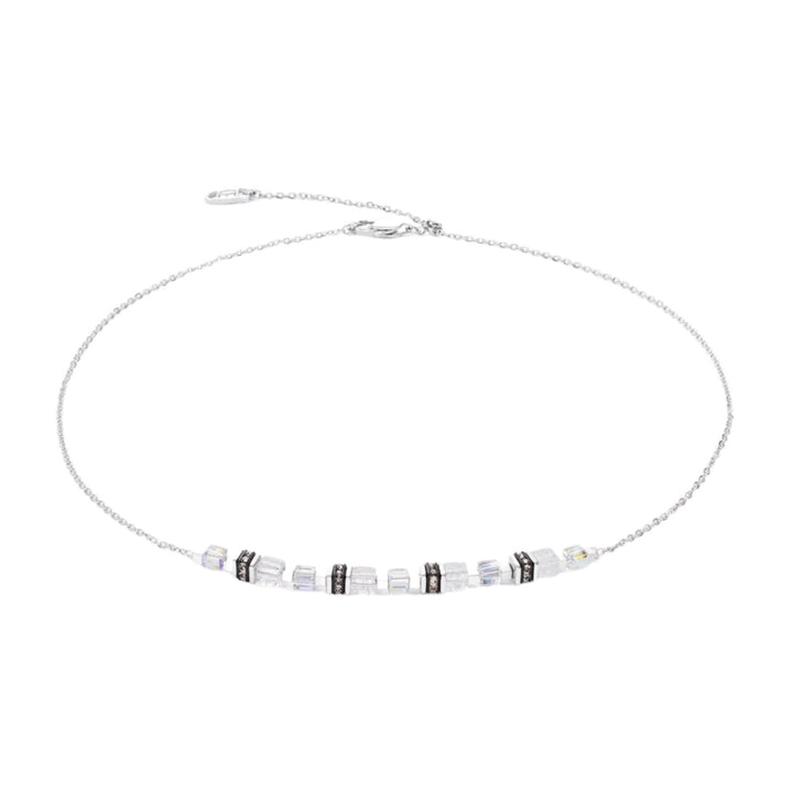 Coeur de Lion Necklace Mini Cubes & Chain Silver-White