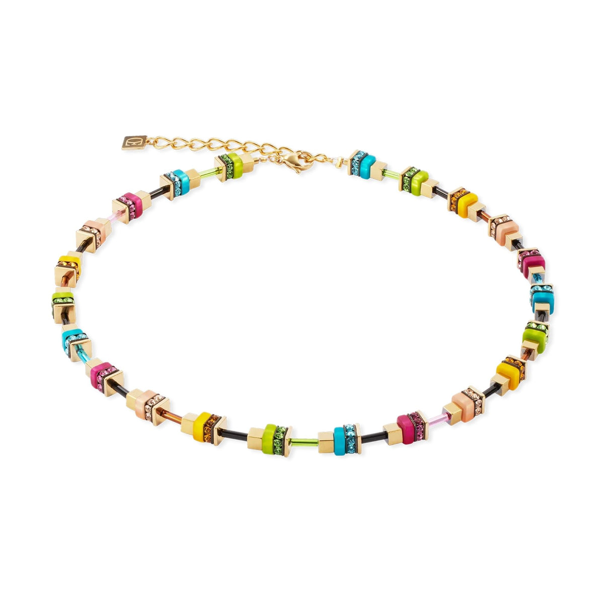 Coeur de Lion Boho Sunset Cube Necklace - Rainbow - Michael Jones Jeweller