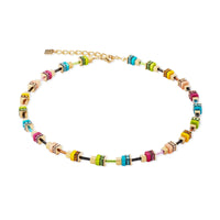 Coeur de Lion Boho Sunset Cube Necklace - Rainbow