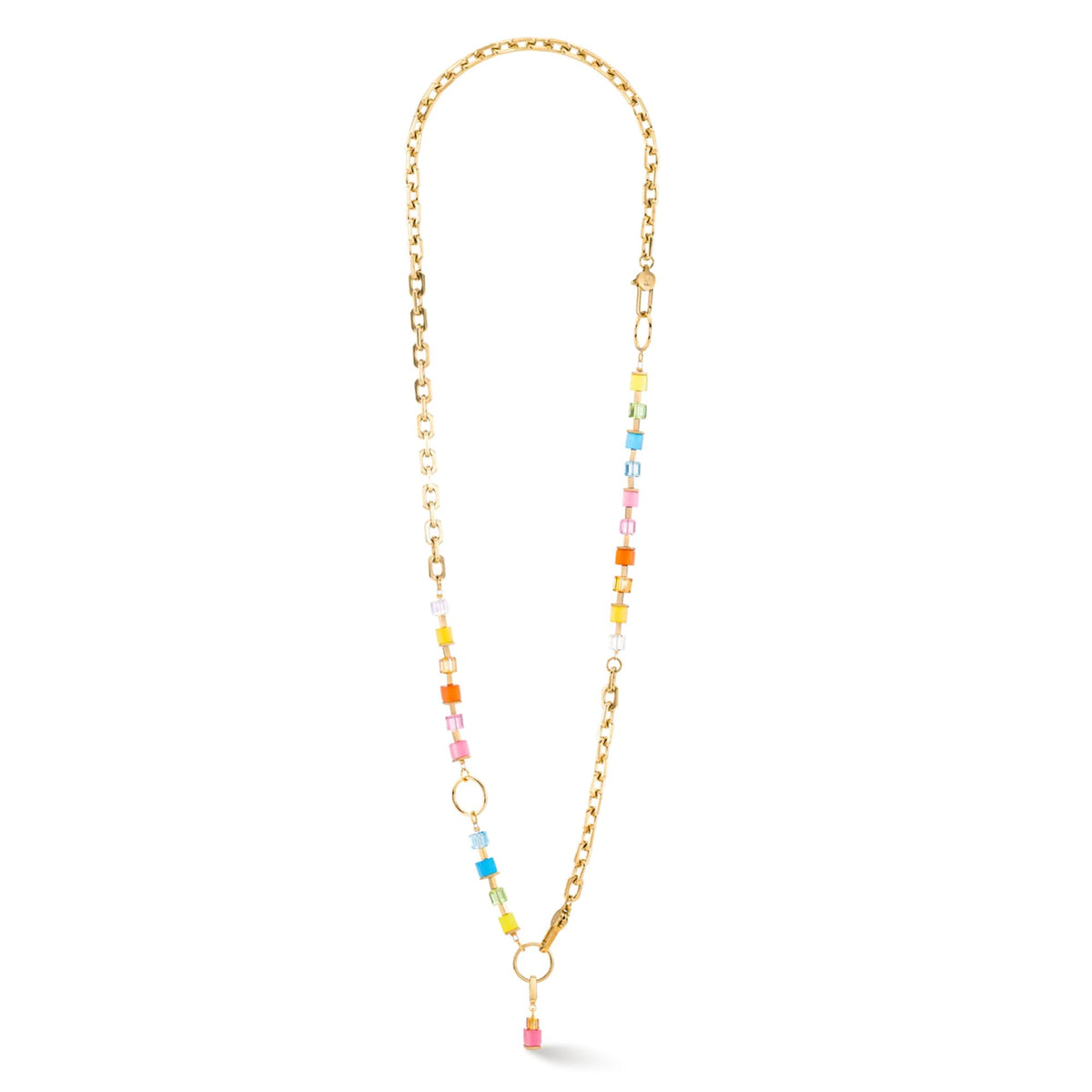 Coeur de Lion Cube Fusion Charm Bracelet Gold-Rainbow - Michael Jones Jeweller