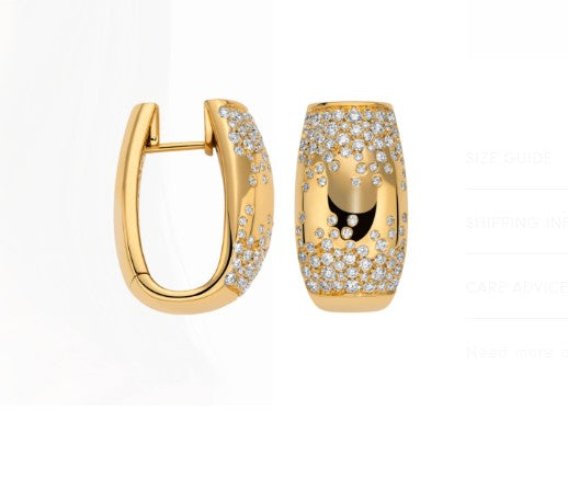 FOPE Love Nest 18ct Yellow Gold Diamond Pave Set Earrings