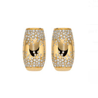 FOPE Love Nest 18ct Yellow Gold Diamond Pave Set Earrings