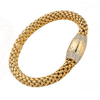 FOPE Flex'it Love Nest 18ct Yellow Gold Pave Diamond Set Bracelet - Michael Jones Jeweller