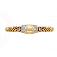FOPE Flex'it Love Nest 18ct Yellow Gold Pave Diamond Set Bracelet - Michael Jones Jeweller
