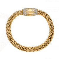 FOPE Flex'it Love Nest 18ct Yellow Gold Pave Diamond Set Bracelet