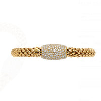 FOPE Flex'it Love Nest 18ct Yellow Gold Diamond Pave Bracelet