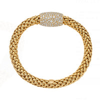 FOPE Flex'it Love Nest 18ct Yellow Gold Diamond Pave Bracelet