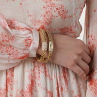 FOPE Flex'it Love Nest 18ct Yellow Gold Pave Diamond Set Bracelet