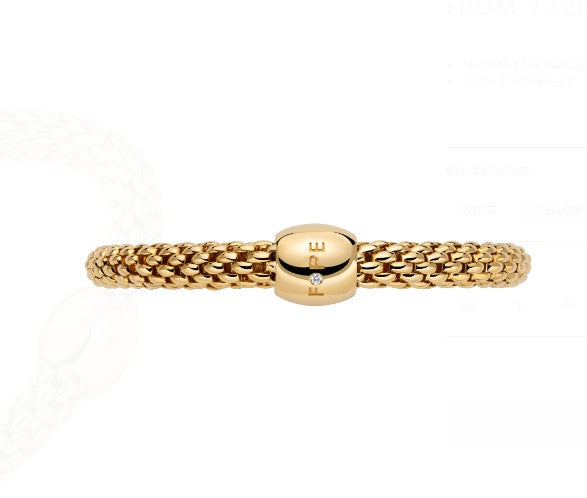 FOPE Flex'it Love Nest 18ct Yellow Gold Bracelet - Michael Jones Jeweller