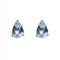 Aquamarine 9ct White Gold Pear Shape Stud Earrings