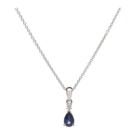 Sapphire and Diamond 18ct White Gold Necklace - Michael Jones Jeweller