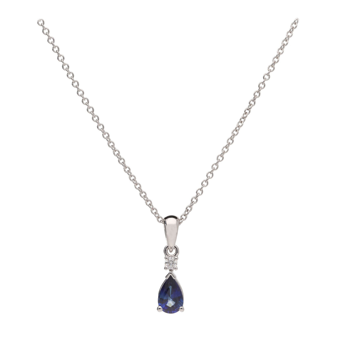 Sapphire and Diamond 18ct White Gold Necklace - Michael Jones Jeweller