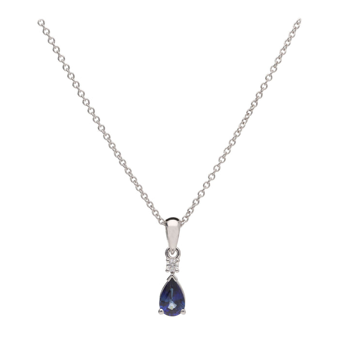 Sapphire and Diamond 18ct White Gold Necklace - Michael Jones Jeweller