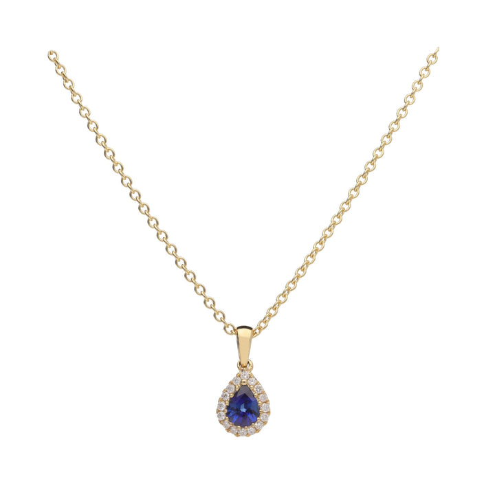 Sapphire and Diamond 18ct Yellow Gold Necklace - Michael Jones Jeweller