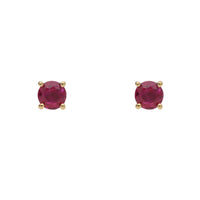 Ruby 0.66ct 18ct Yellow Gold Stud Earrings - Michael Jones Jeweller