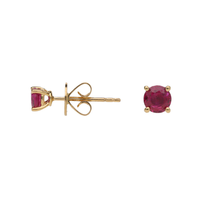 Ruby 0.66ct 18ct Yellow Gold Stud Earrings