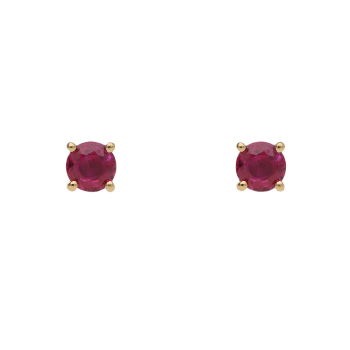 Ruby 0.66ct 18ct Yellow Gold Stud Earrings