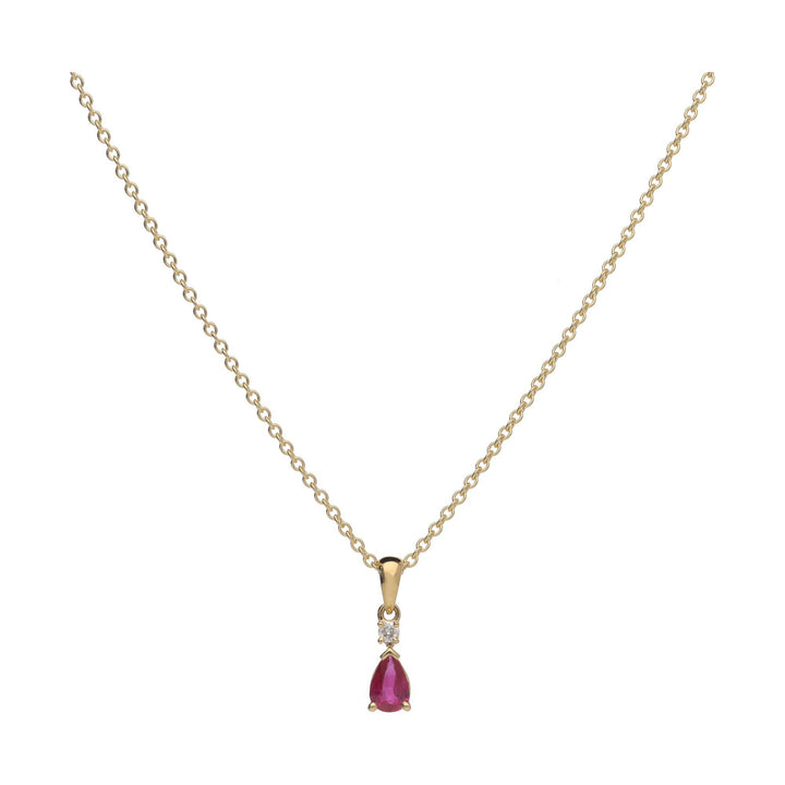 Diamond and Ruby 18ct Yellow Gold Necklace - Michael Jones Jeweller