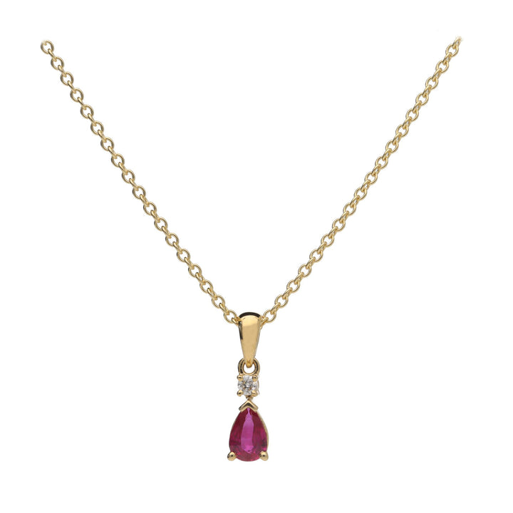 Diamond and Ruby 18ct Yellow Gold Necklace