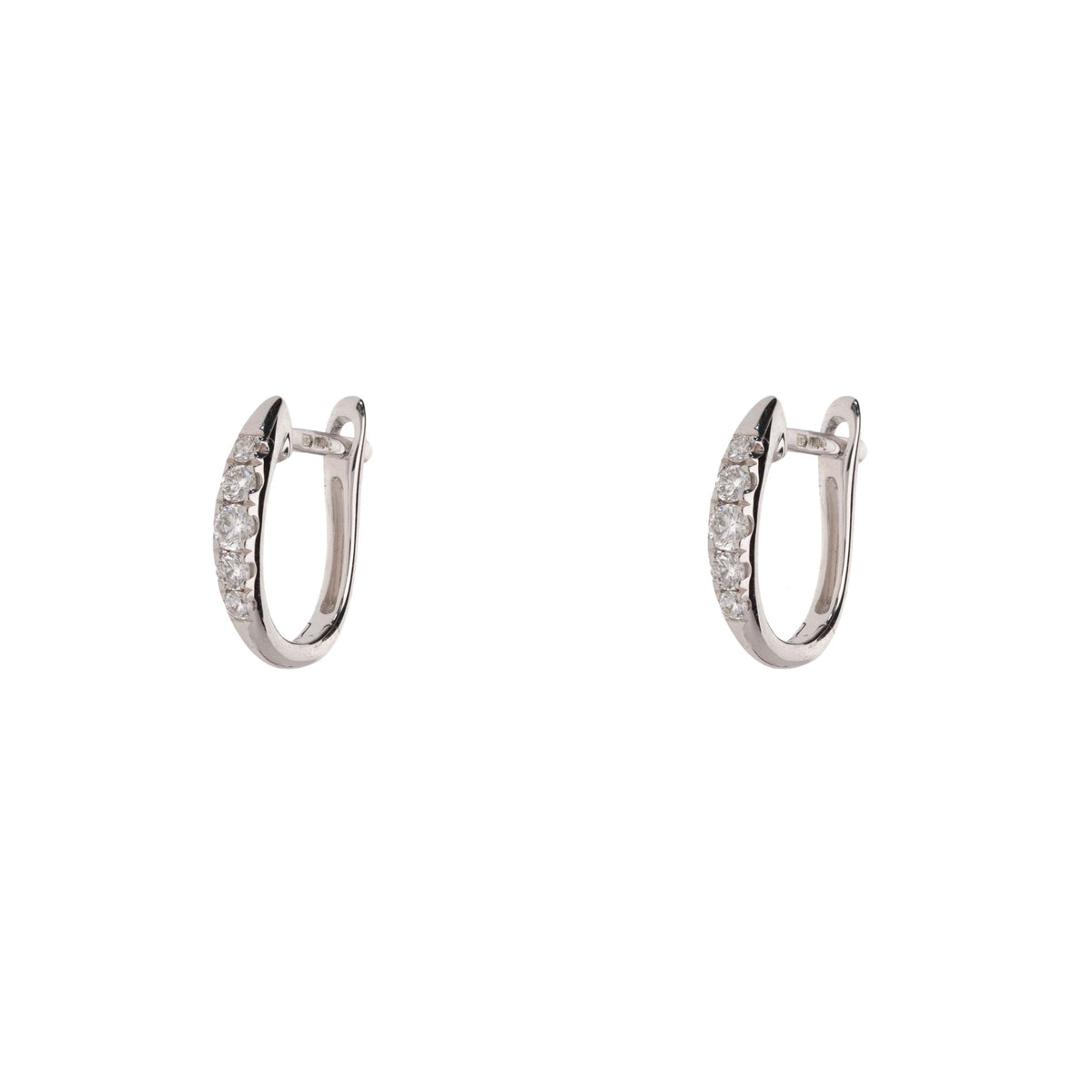 Diamond 0.15ct 18ct White Gold Hoop Earrings - Michael Jones Jeweller