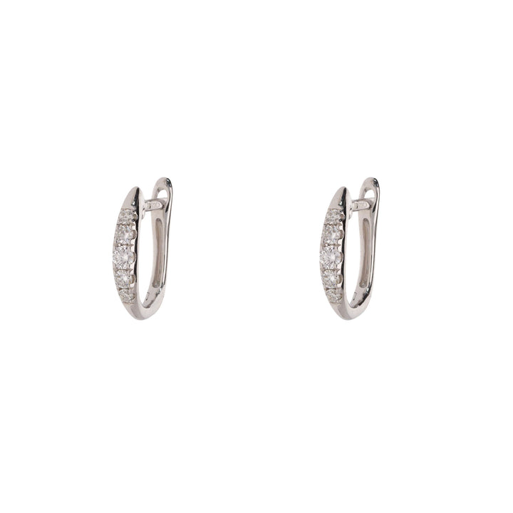 Diamond 0.15ct 18ct White Gold Hoop Earrings