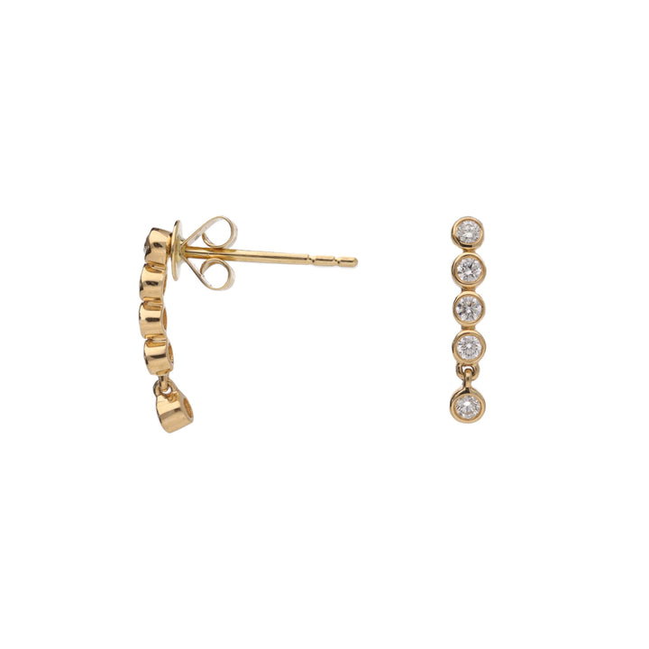 Diamond 0.17ct 18ct Yellow Gold Drop Earrings - Michael Jones Jeweller