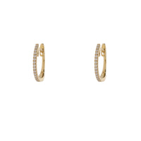 Diamond 0.08ct Oval 18ct Yellow Gold Hoop Earrings - Michael Jones Jeweller