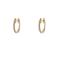 Diamond 0.08ct Oval 18ct Yellow Gold Hoop Earrings - Michael Jones Jeweller