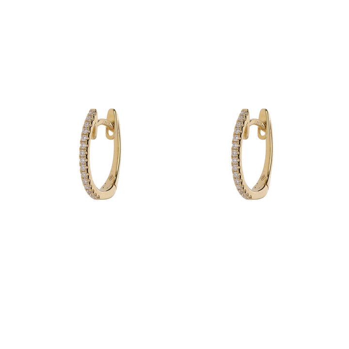 Diamond 0.08ct Oval 18ct Yellow Gold Hoop Earrings - Michael Jones Jeweller