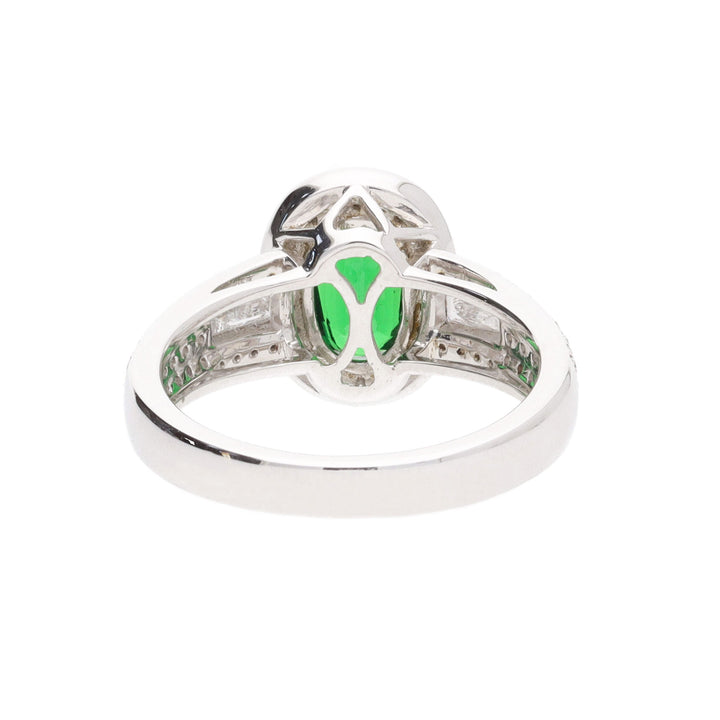 Tsvavorite and Diamond 18ct White Gold Ring - Michael Jones Jeweller