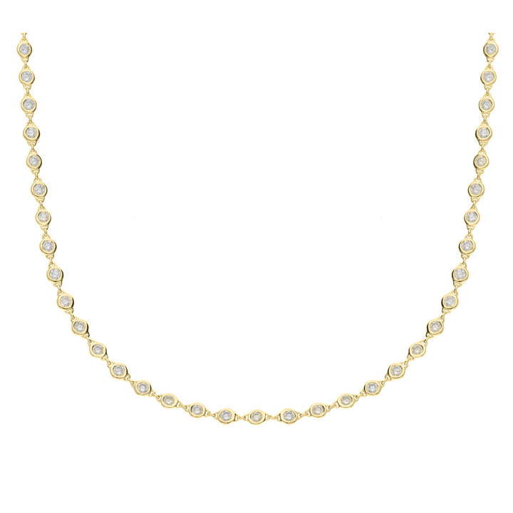 Diamond 3.02ct 18ct Yellow Gold Station Necklace - Michael Jones Jeweller