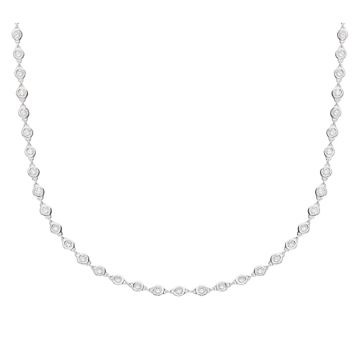 Diamond 2.98ct 18ct White Gold Station Necklace