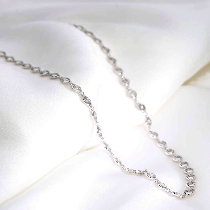 Diamond 2.98ct 18ct White Gold Station Necklace