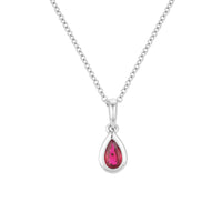 Ruby 18ct White Gold Pear-Shaped Necklace